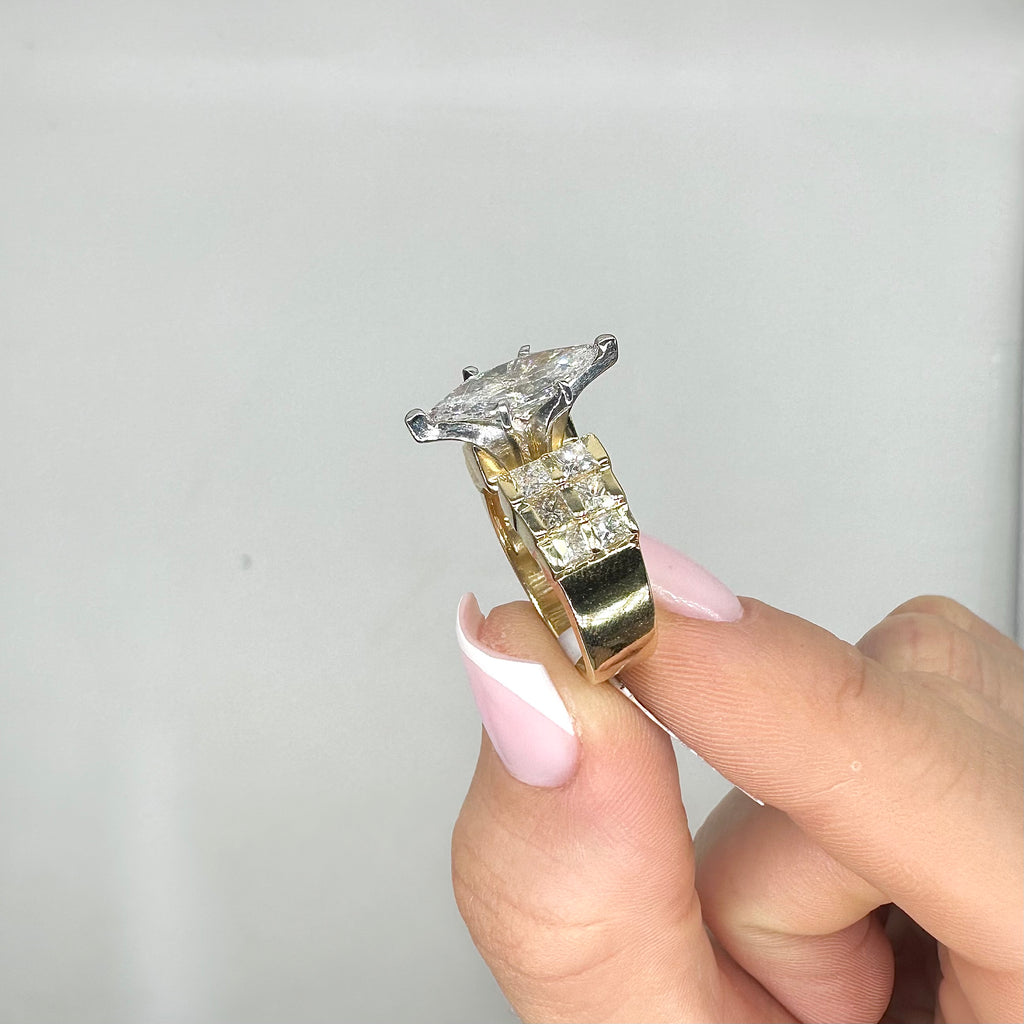 14K Yellow Gold Diamond Ring – 3.00CT MQER035 N,JJJ