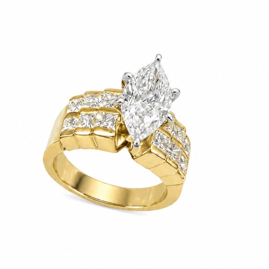 14K Yellow Gold Diamond Ring – 3.00CT MQER035 N,JJJ