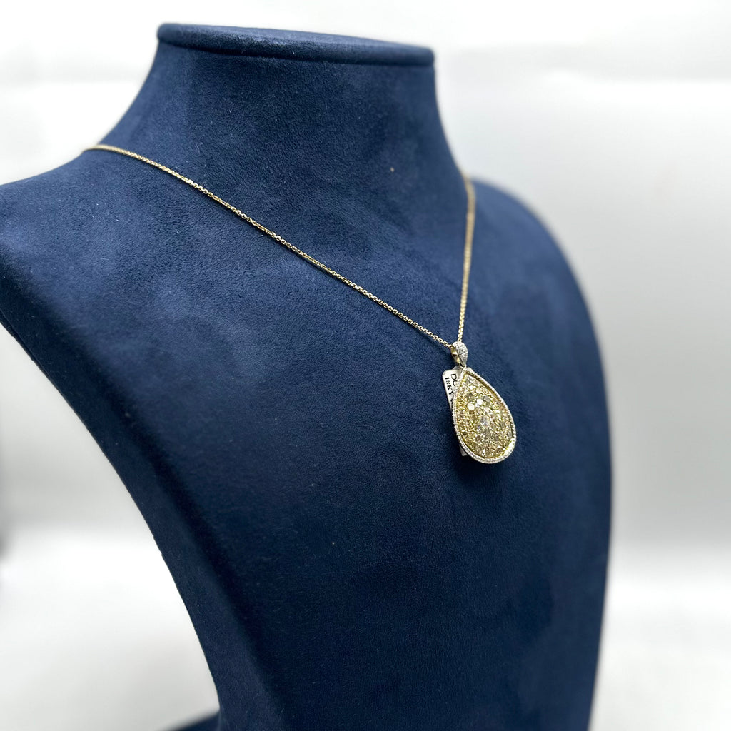 18K Yellow Gold Diamond Pendant Necklace with 2.94 CT Total Diamonds DP020 GNTJ