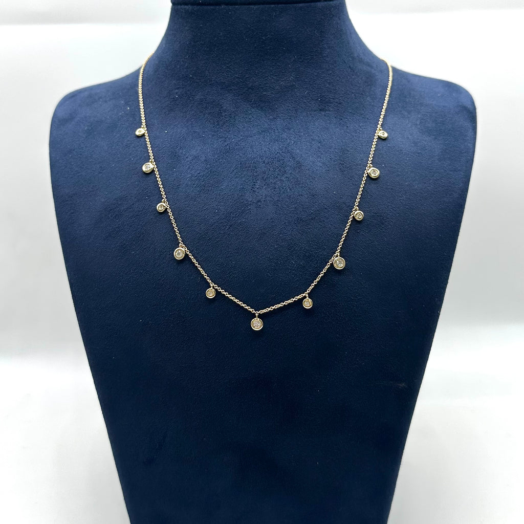 14K Yellow Gold Diamond Necklace with 0.51 CT Total Diamonds KAN59766A