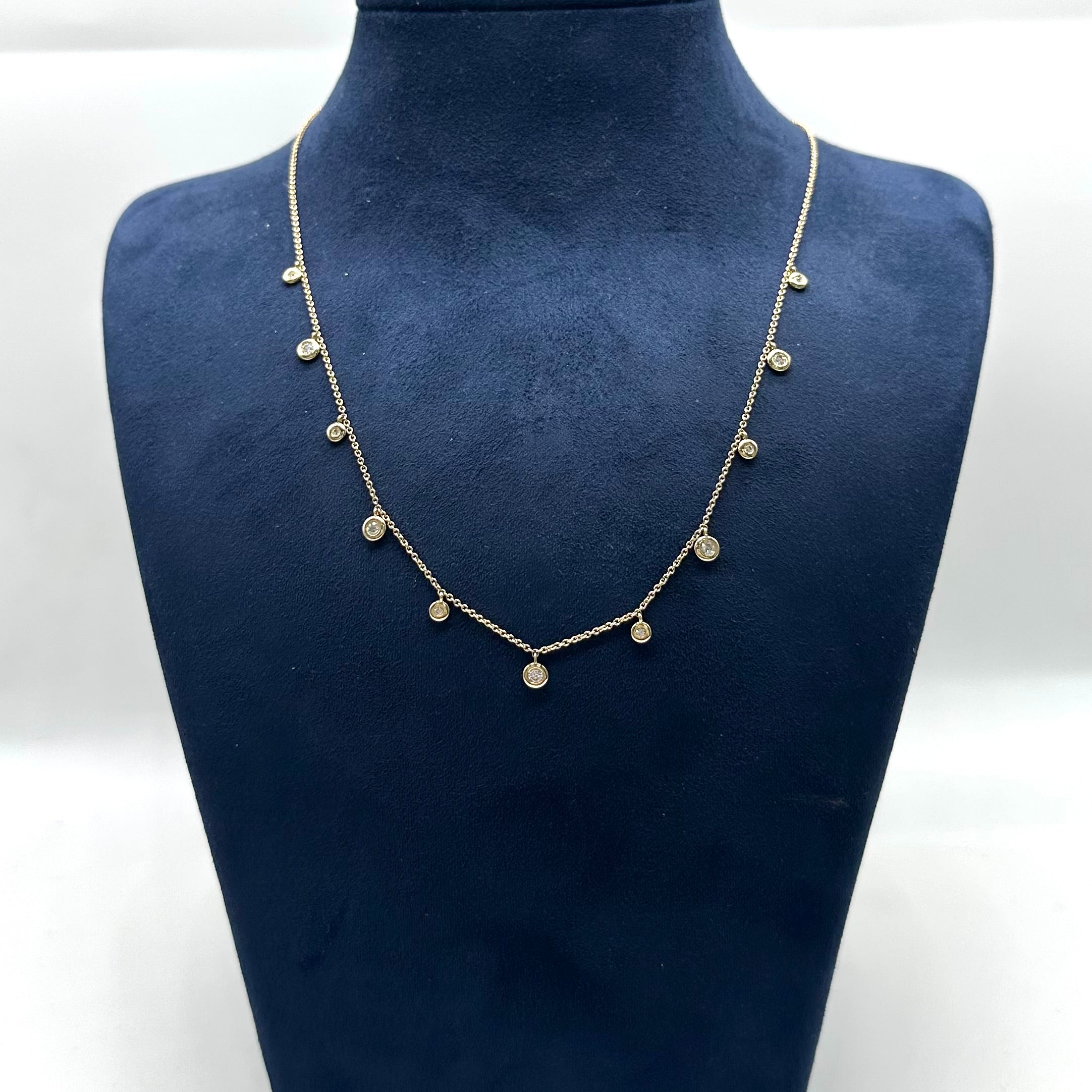 14K Yellow Gold Diamond Necklace with 0.51 CT Total Diamonds KAN59766A
