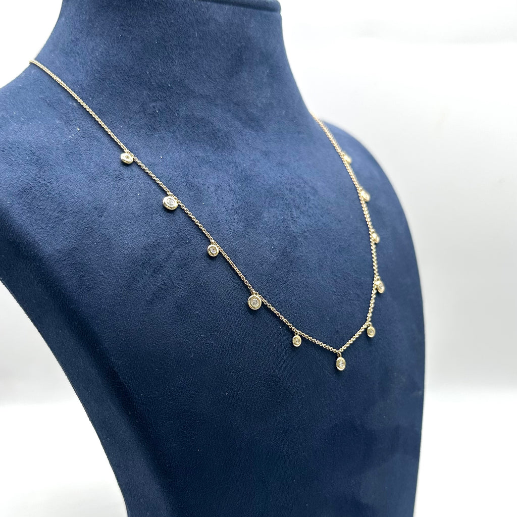 14K Yellow Gold Diamond Necklace with 0.51 CT Total Diamonds KAN59766A