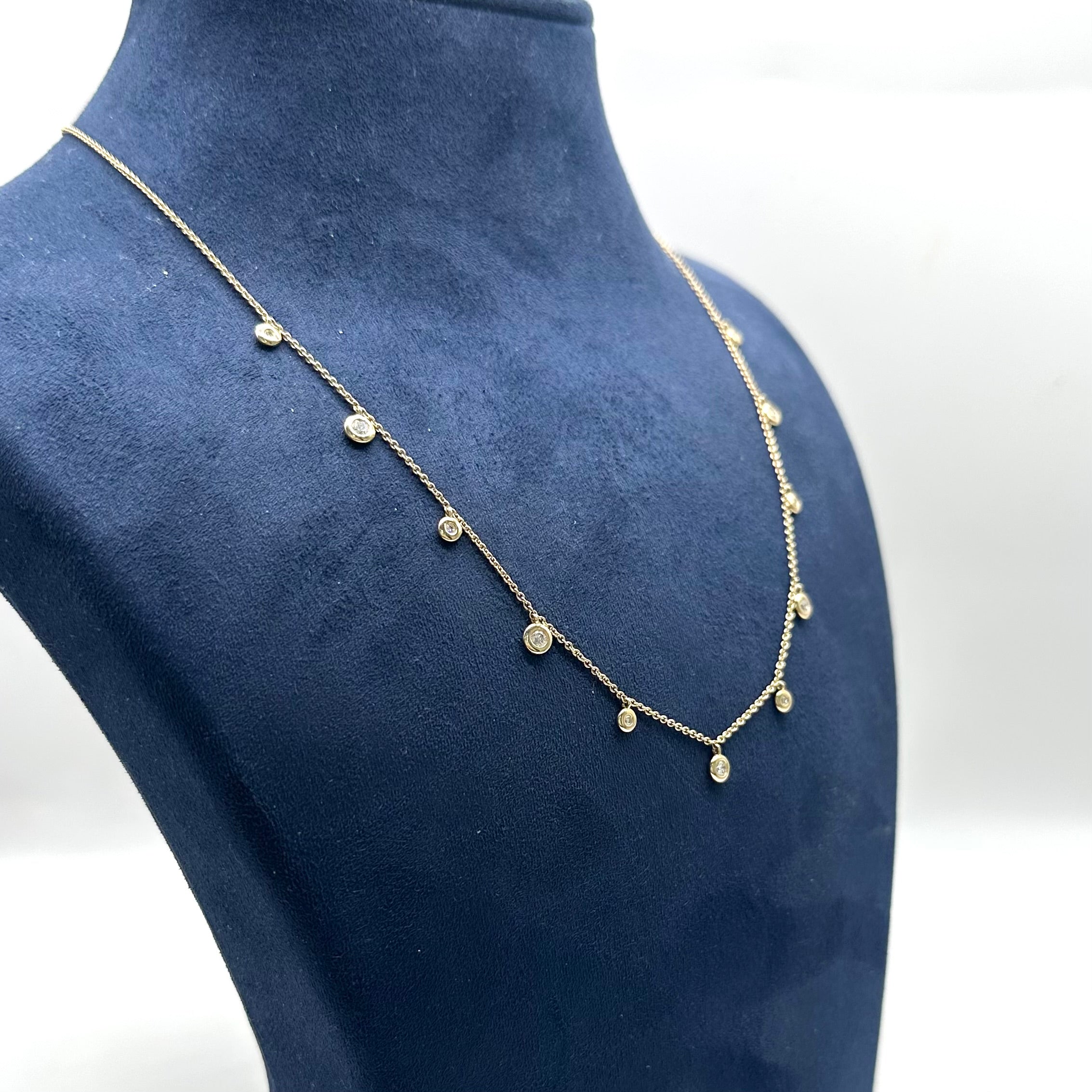 14K Yellow Gold Diamond Necklace with 0.51 CT Total Diamonds KAN59766A