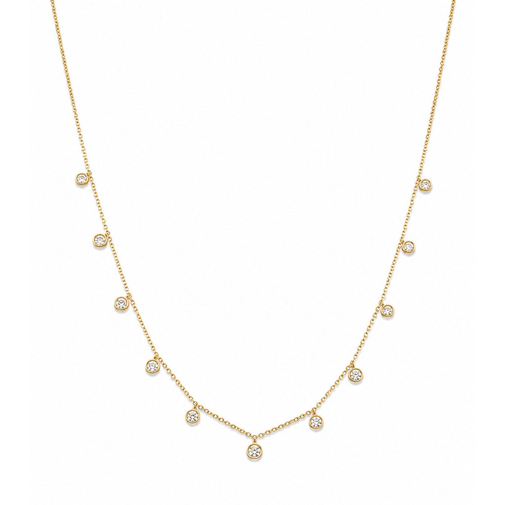 14K Yellow Gold Diamond Necklace with 0.51 CT Total Diamonds KAN59766A