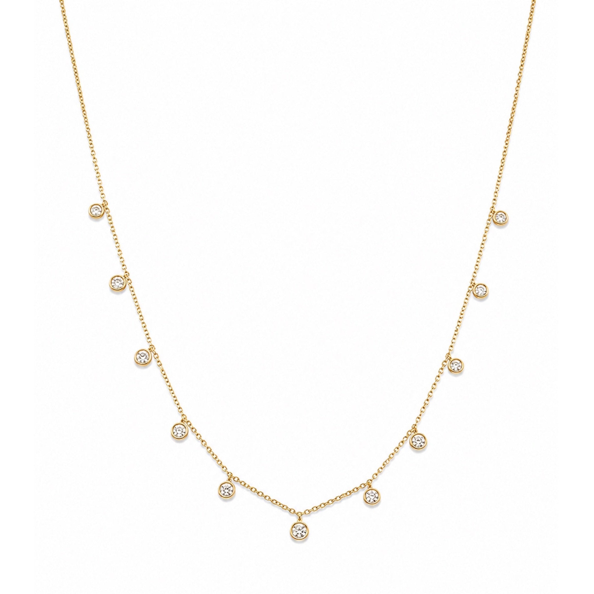 14K Yellow Gold Diamond Necklace with 0.51 CT Total Diamonds KAN59766A