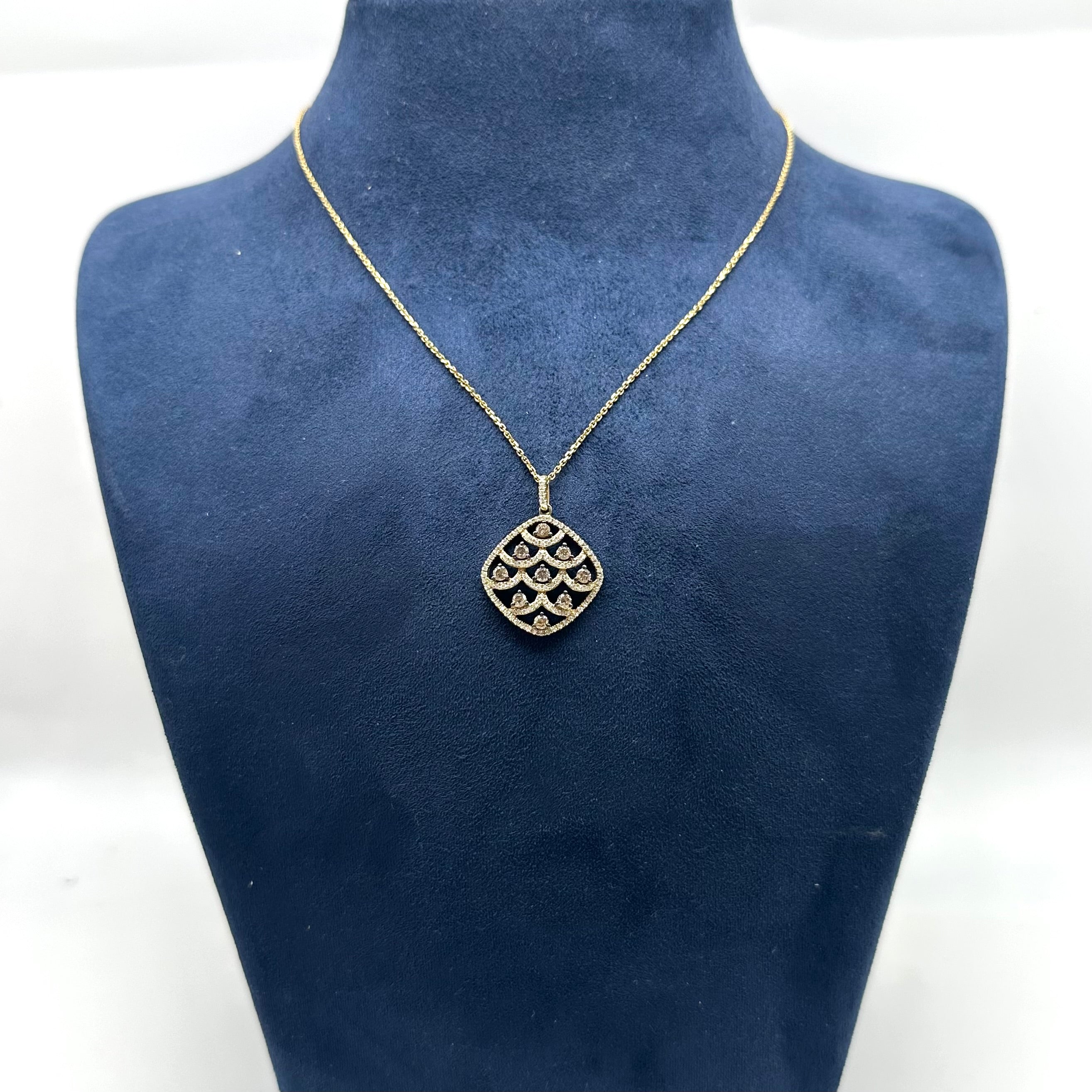 14K Yellow Gold Diamond Pendant Necklace – 0.77ct DC-N12197