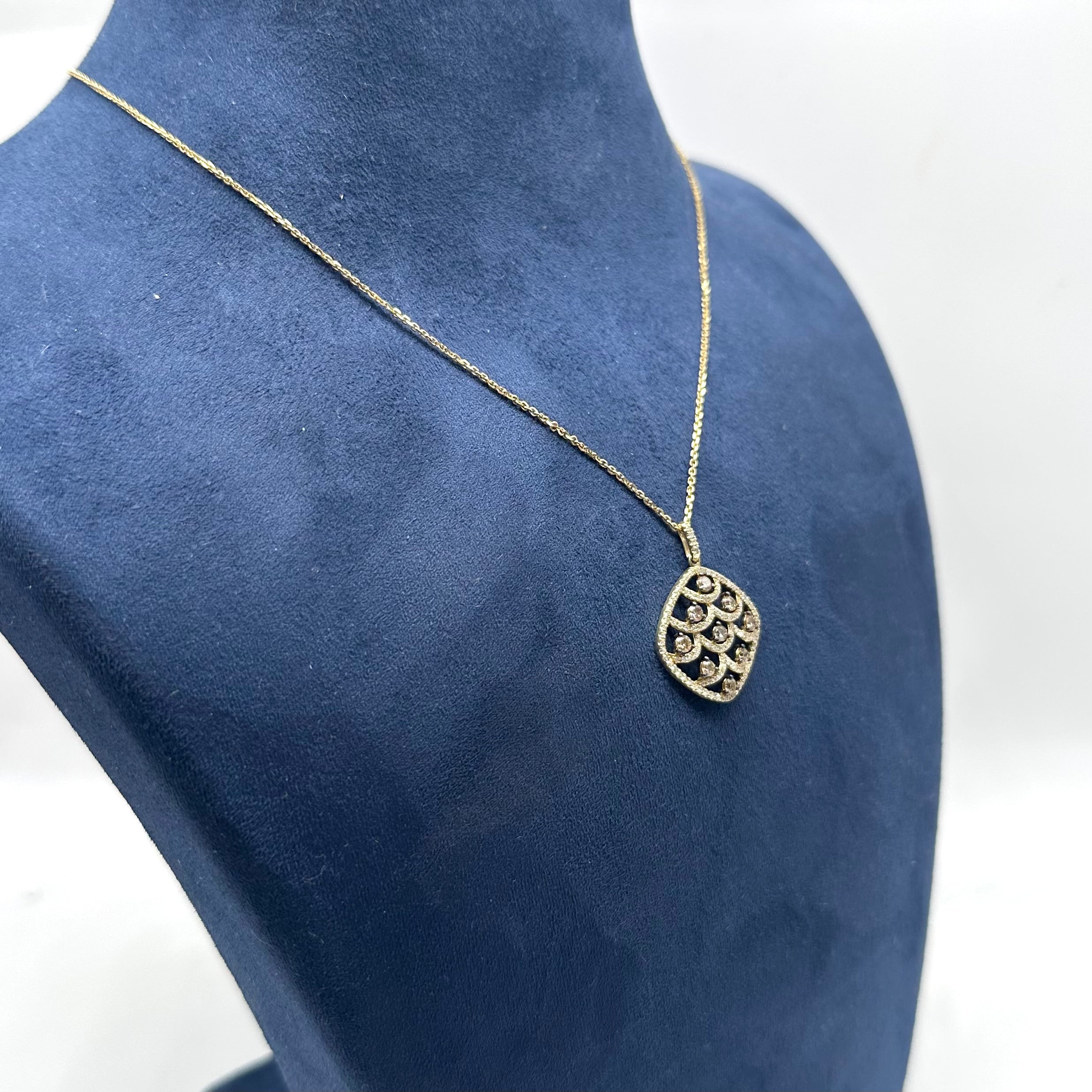 14K Yellow Gold Diamond Pendant Necklace – 0.77ct DC-N12197