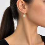 14K Yellow Gold 1.56 Ct Opal & 0.17 Ct Diamond Earrings