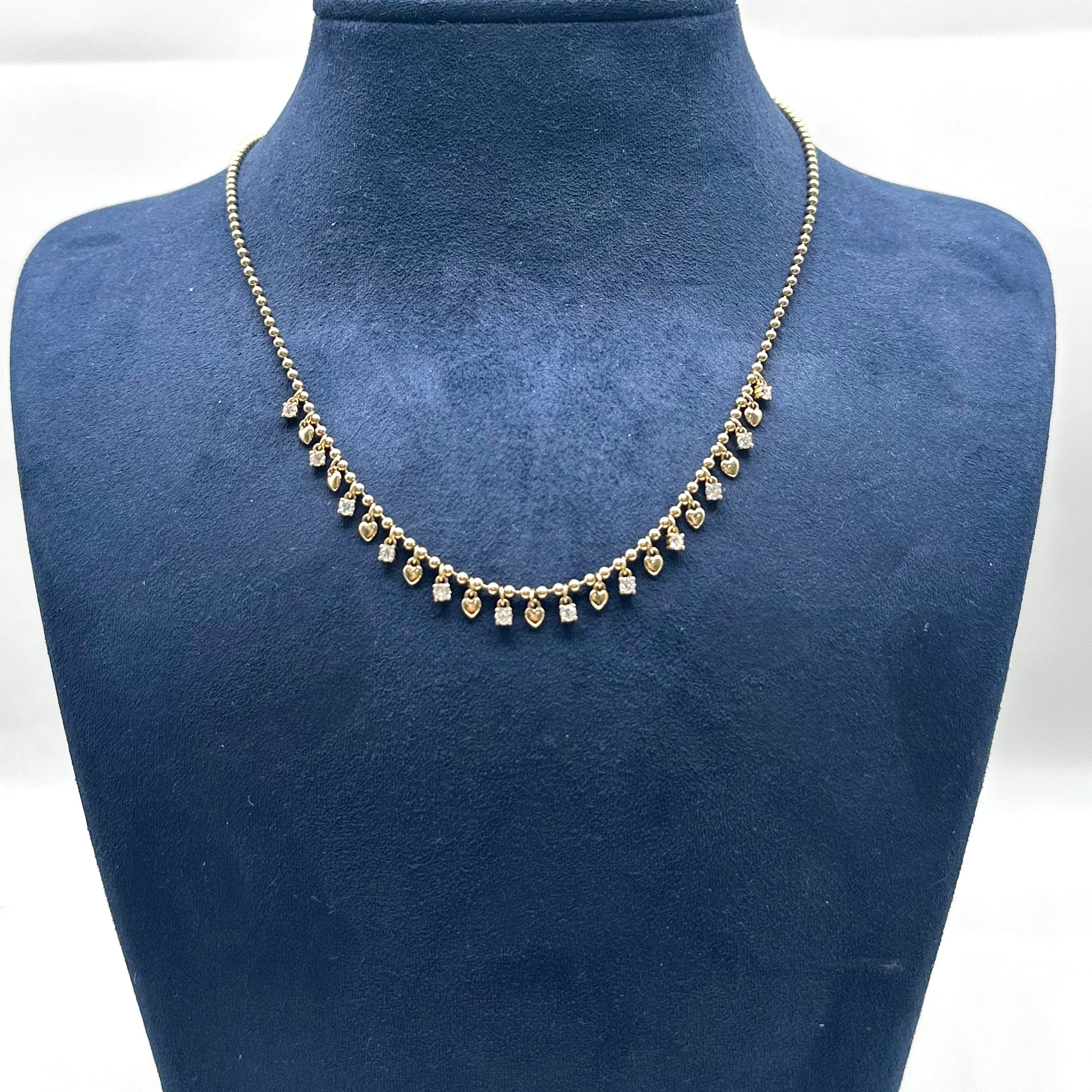 14K Yellow Gold Diamond Necklace – 0.68 CT, 14–17” Adjustable KVN00335-001