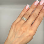 14K Gold 2.65 CTW Diamond Ring | 1.60 CT Cushion Cut Center | CUSHDR018 EJJ NJJ