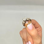 14K Gold 2.65 CTW Diamond Ring | 1.60 CT Cushion Cut Center | CUSHDR018 EJJ NJJ