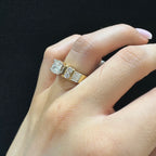 14K Gold 2.65 CTW Diamond Ring | 1.60 CT Cushion Cut Center | CUSHDR018 EJJ NJJ