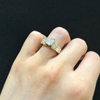 14K Gold 2.65 CTW Diamond Ring | 1.60 CT Cushion Cut Center | CUSHDR018 EJJ NJJ