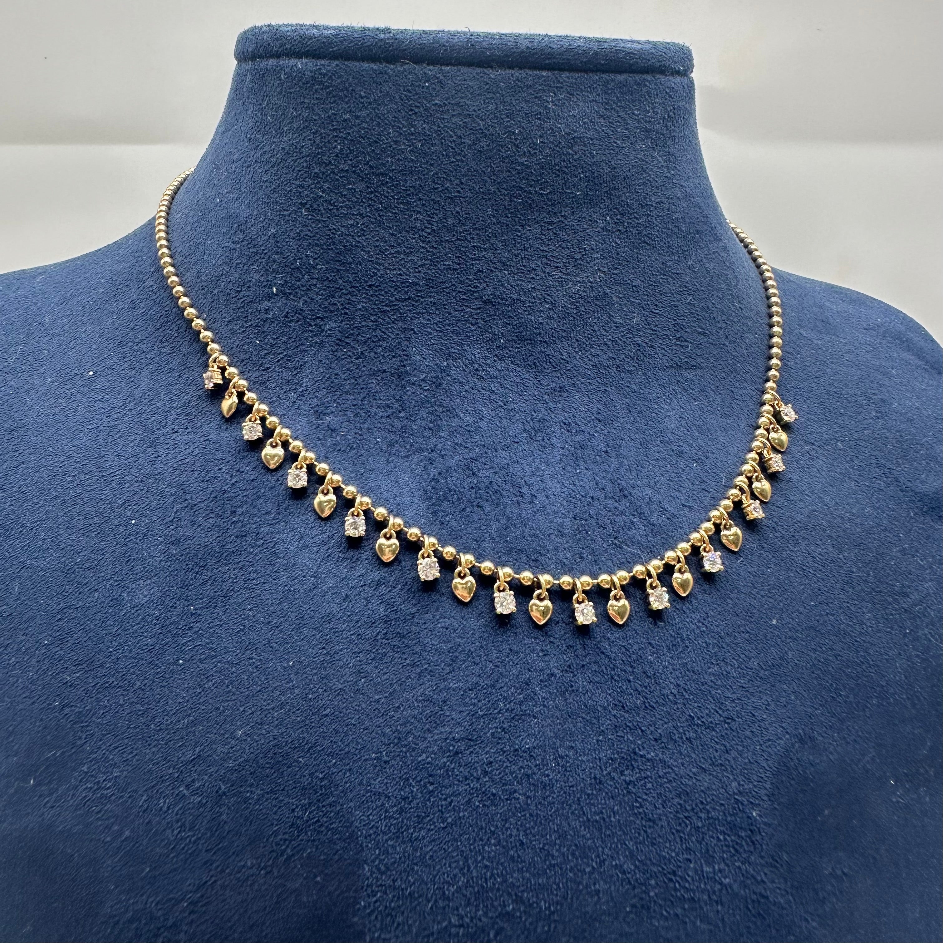 14K Yellow Gold Diamond Necklace – 0.68 CT, 14–17” Adjustable KVN00335-001