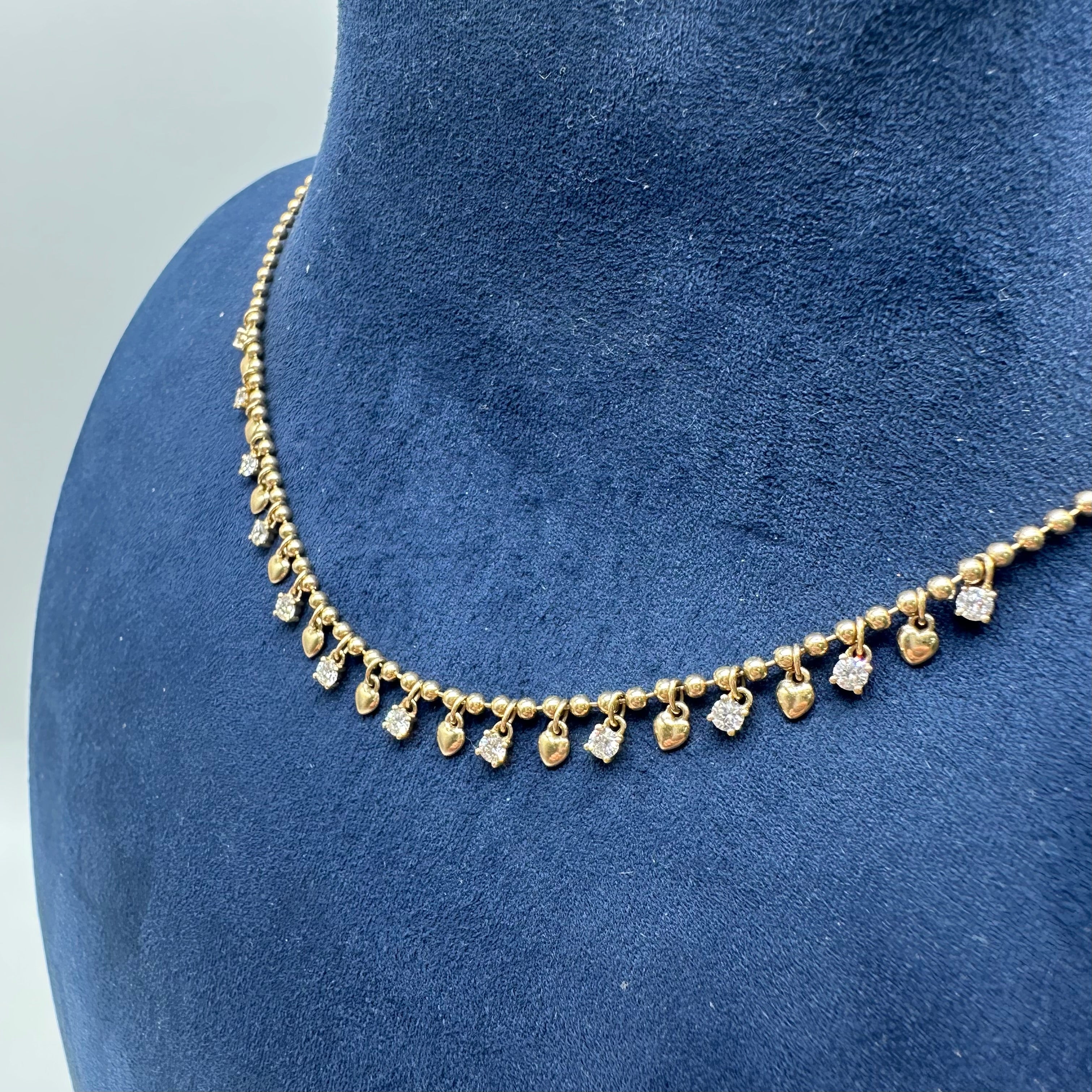 14K Yellow Gold Diamond Necklace – 0.68 CT, 14–17” Adjustable KVN00335-001