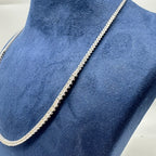 14K White Gold 4.28 CT Diamond Halfway Tennis Necklace DN0059 NJJJ