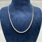 14K White Gold 4.28 CT Diamond Halfway Tennis Necklace DN0059 NJJJ