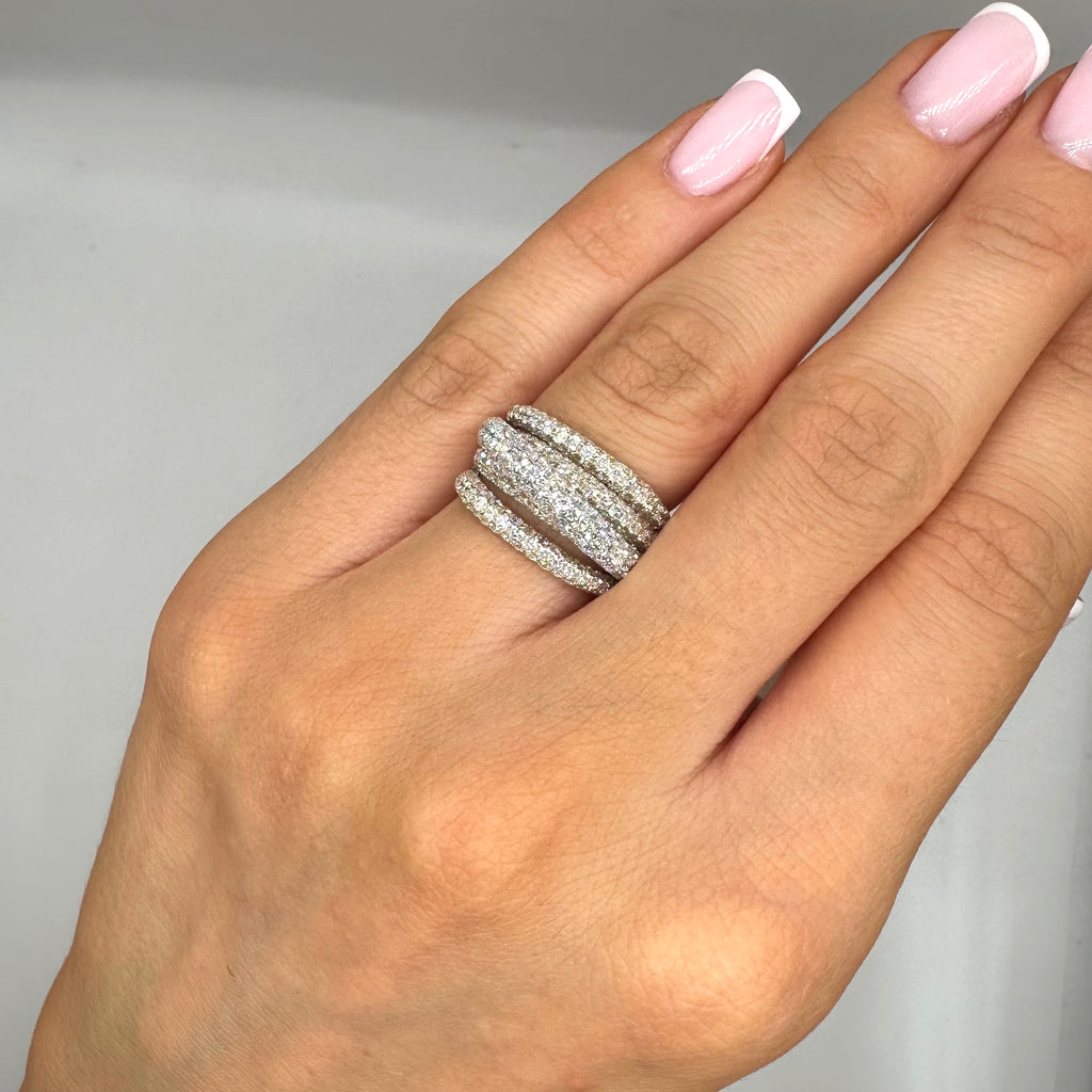 14K White Gold 3.68 CT Diamond Ring MSR0309