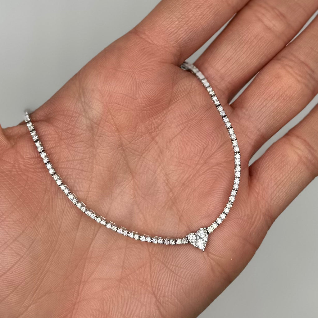 14K White Gold 1.56 CT Diamond Halfway Necklace KVN00122-002