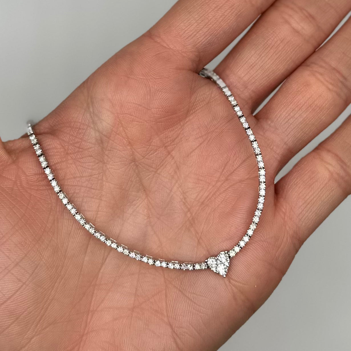 14K White Gold 1.56 CT Diamond Halfway Necklace KVN00122-002