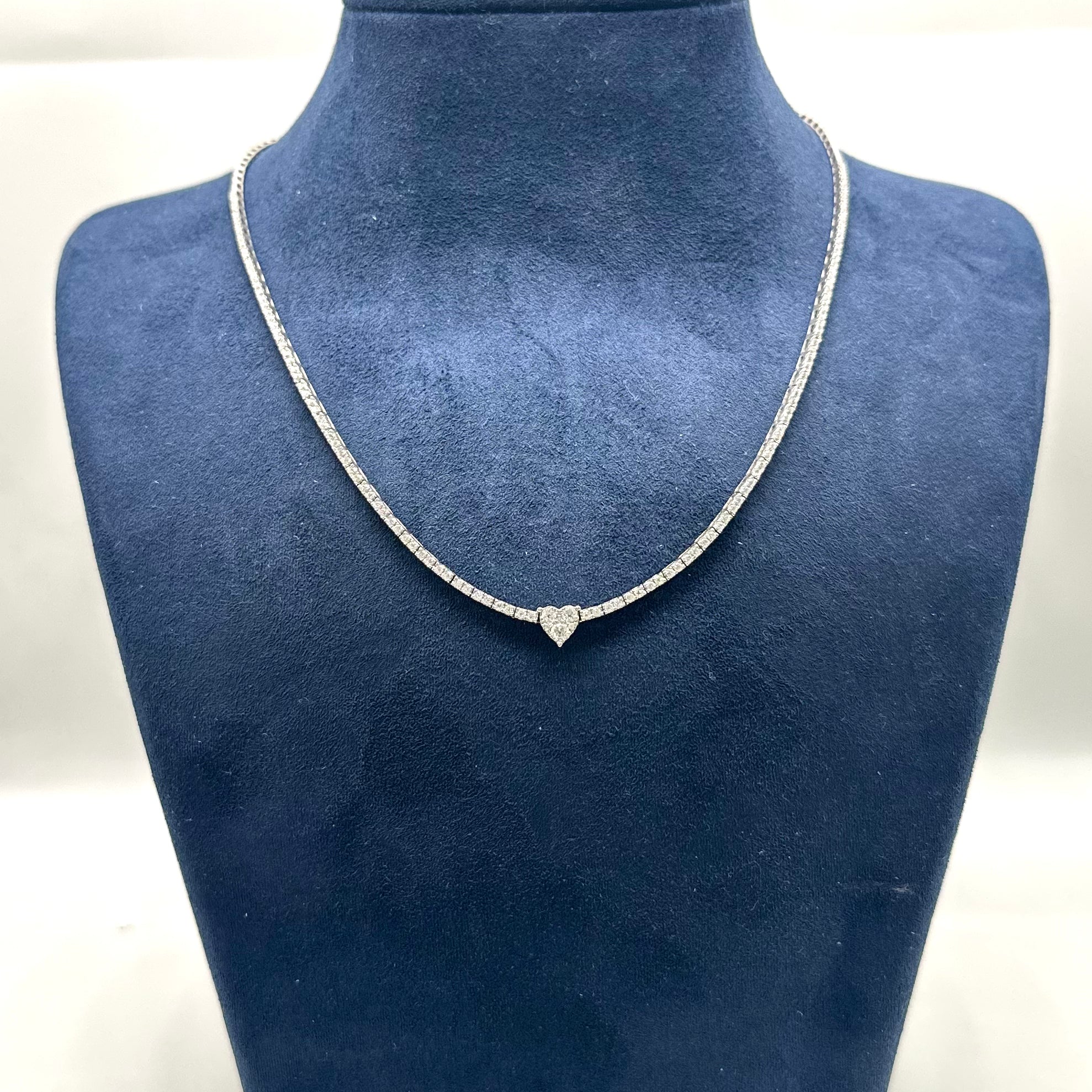 14K White Gold 1.56 CT Diamond Halfway Necklace KVN00122-002