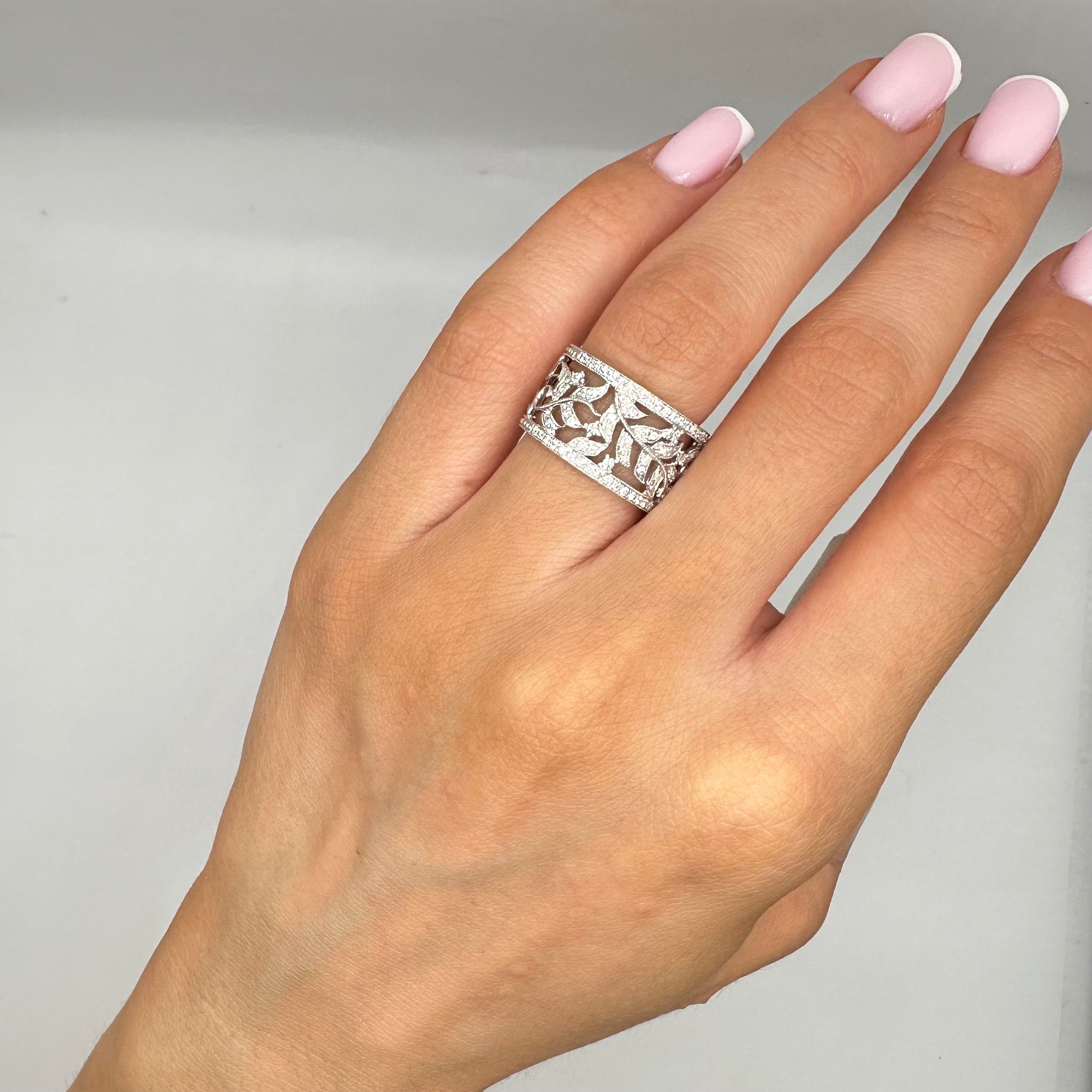 18K White Gold 0.55 CT Diamond Ring WB076 IJJJ