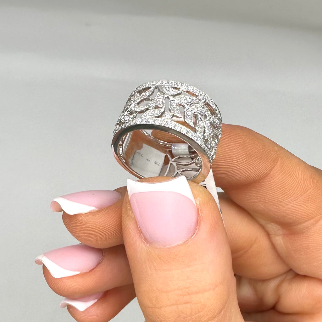 18K White Gold 0.55 CT Diamond Ring WB076 IJJJ