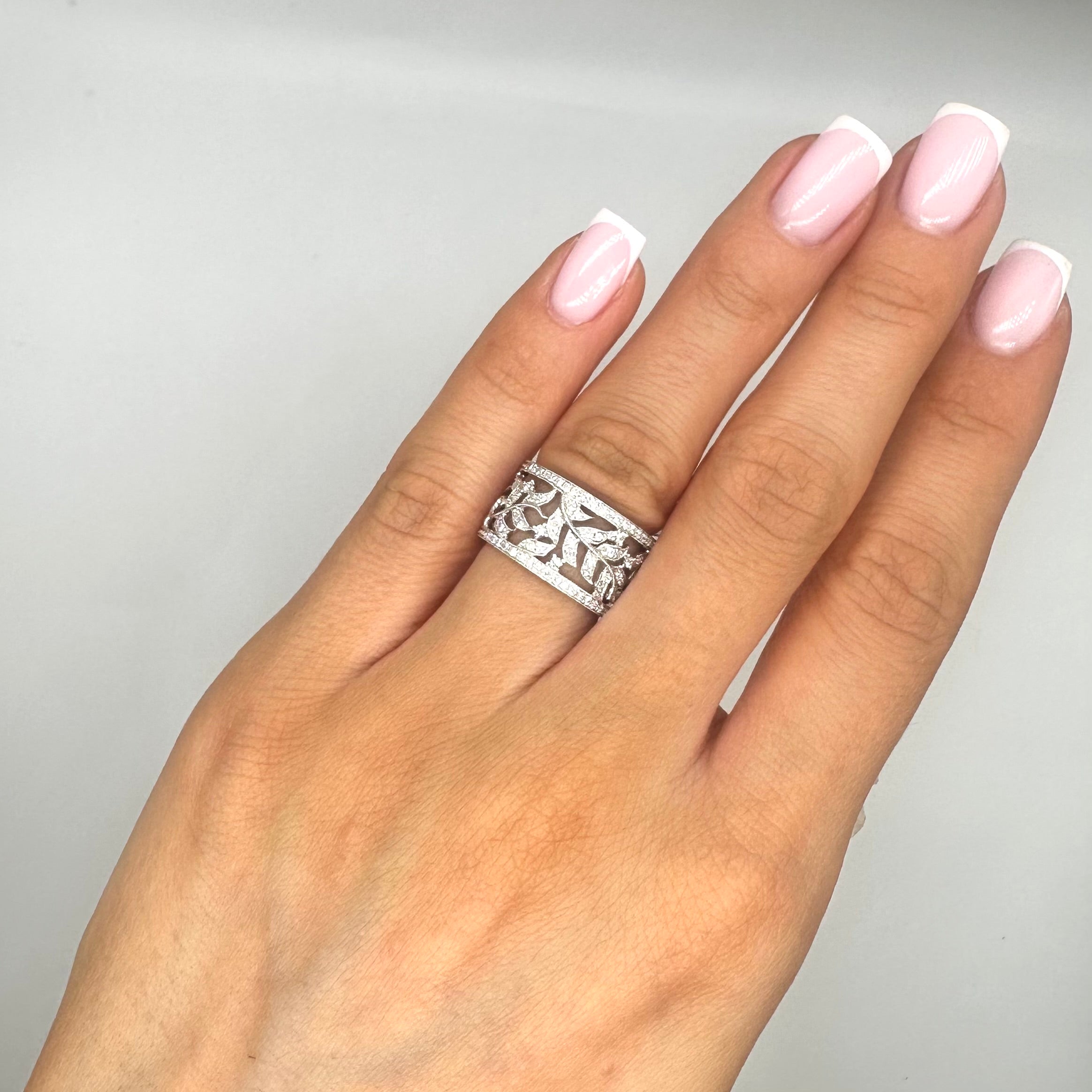 18K White Gold 0.55 CT Diamond Ring WB076 IJJJ