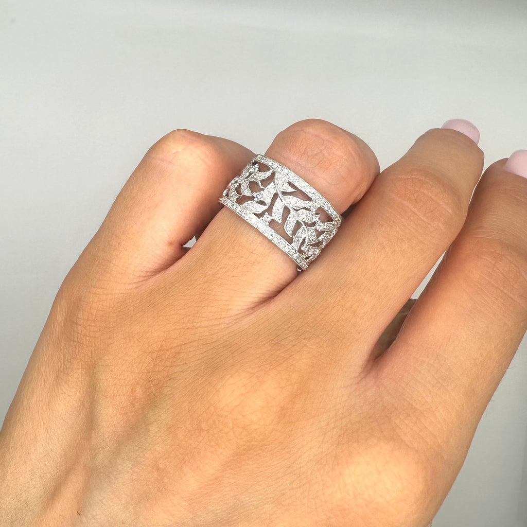 18K White Gold 0.55 CT Diamond Ring WB076 IJJJ
