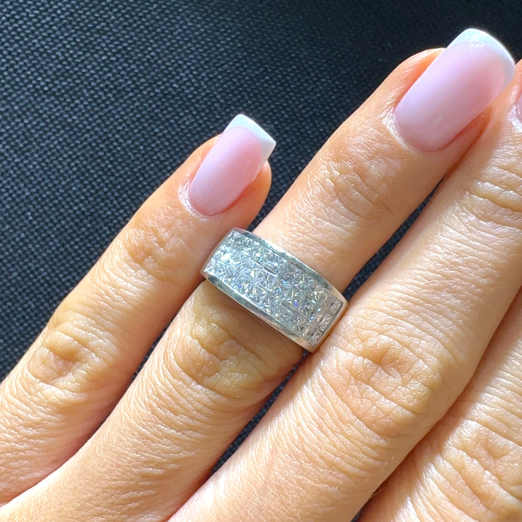 Platinum 1.50 CT Princess Cut Diamond Ring WB1081 ITJJ