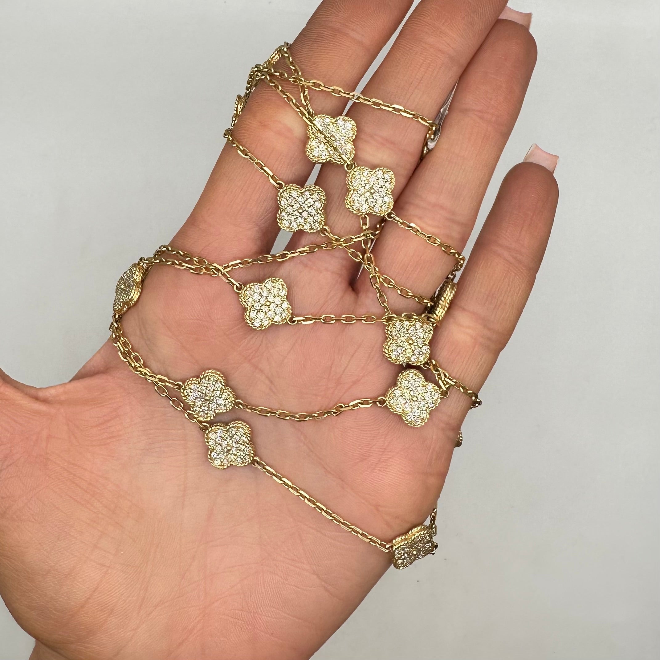18K Yellow Gold 19.25 CT Diamond Necklace – 35” DN106 IJTJJ