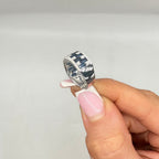 18KT White Gold Diamond Ring with Baguette-Cut Sapphires SDR991 ILTJ