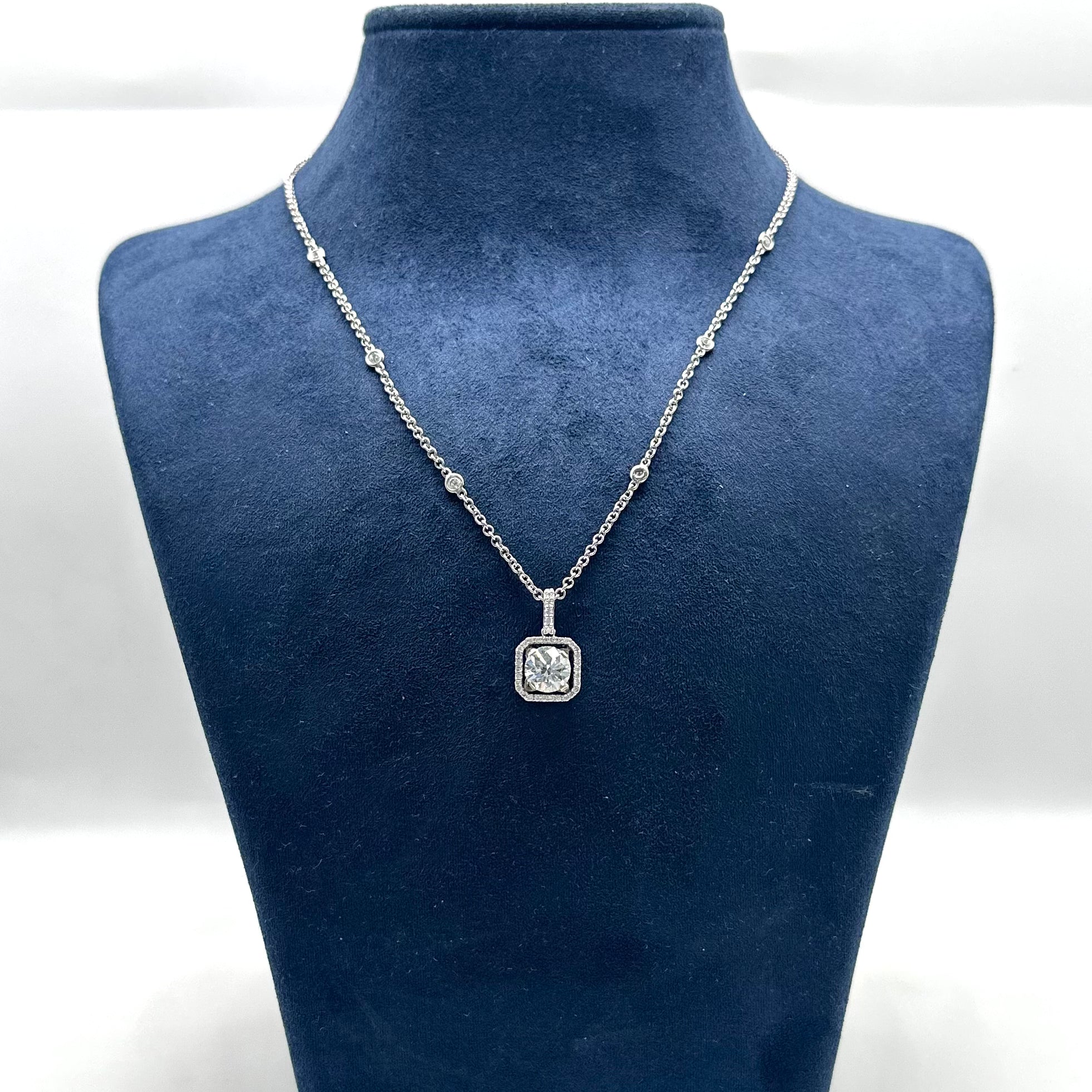 14k White Gold 2.03 CT Lab-Grown Diamond Pendant Necklace – G VS1 DP070, ITJJ