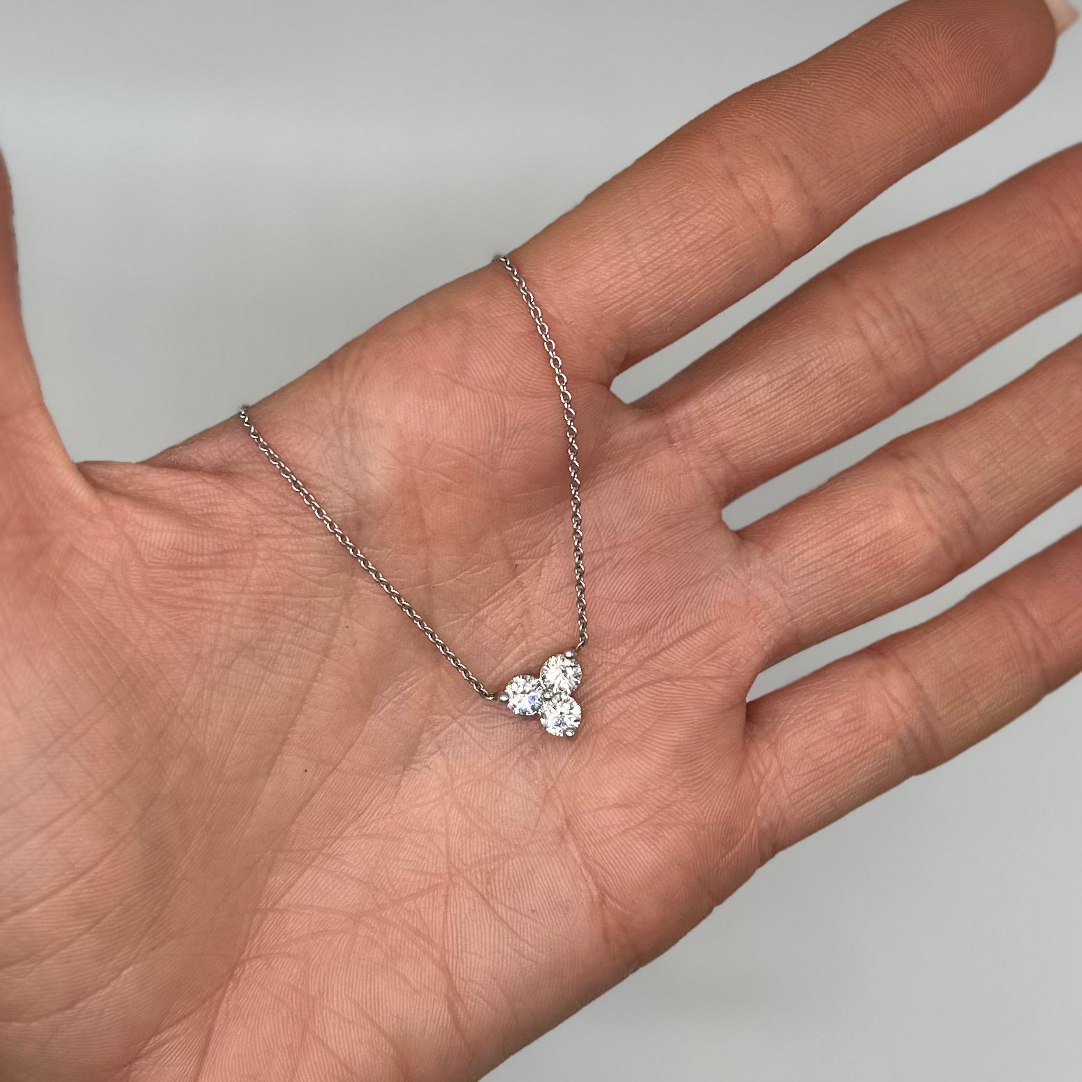 14K White Gold 1.13 CT Clarity-Enhanced Diamond Pendant Necklace IGJJ