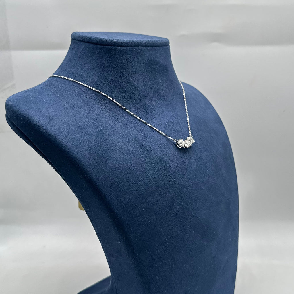 14K White Gold 2.10 CT Clarity-Enhanced Round Diamond Pendant Necklace – 16” & 18” GNTJ