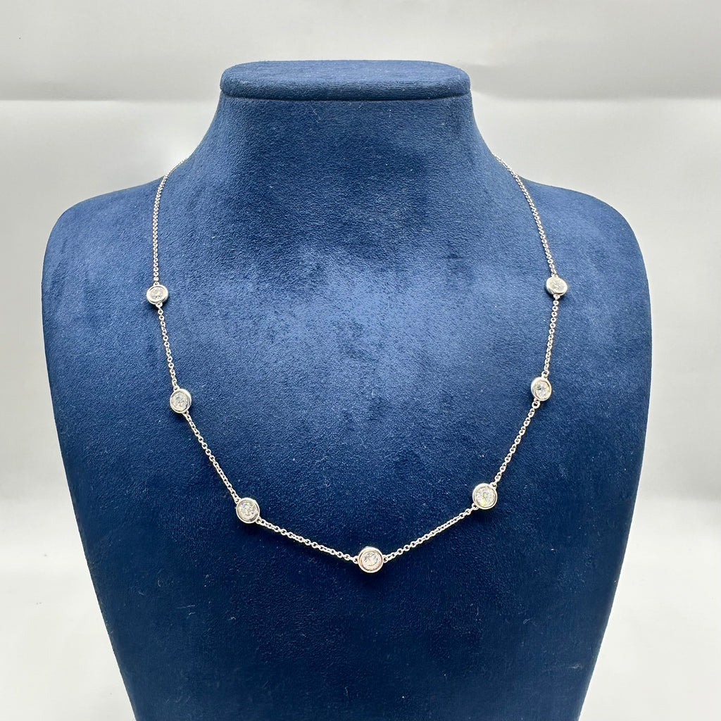 14K White Gold 2.15 CT Diamond By The Yard Necklace – 17” DN014 GNJJ