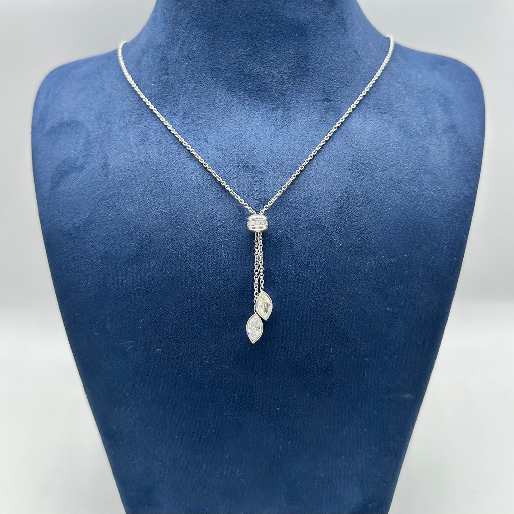 18K White Gold 1.72 CT Diamond Pendant Necklace – 20” | 1.5” Pendant DN0045 NGJJ