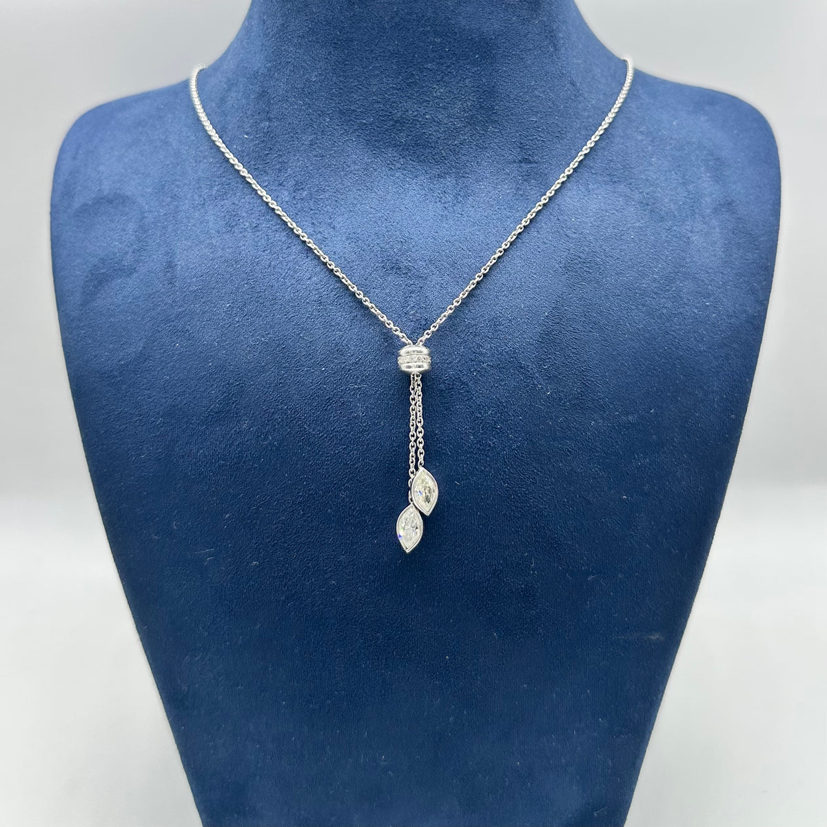 18K White Gold 1.72 CT Diamond Pendant Necklace – 20” | 1.5” Pendant DN0045 NGJJ