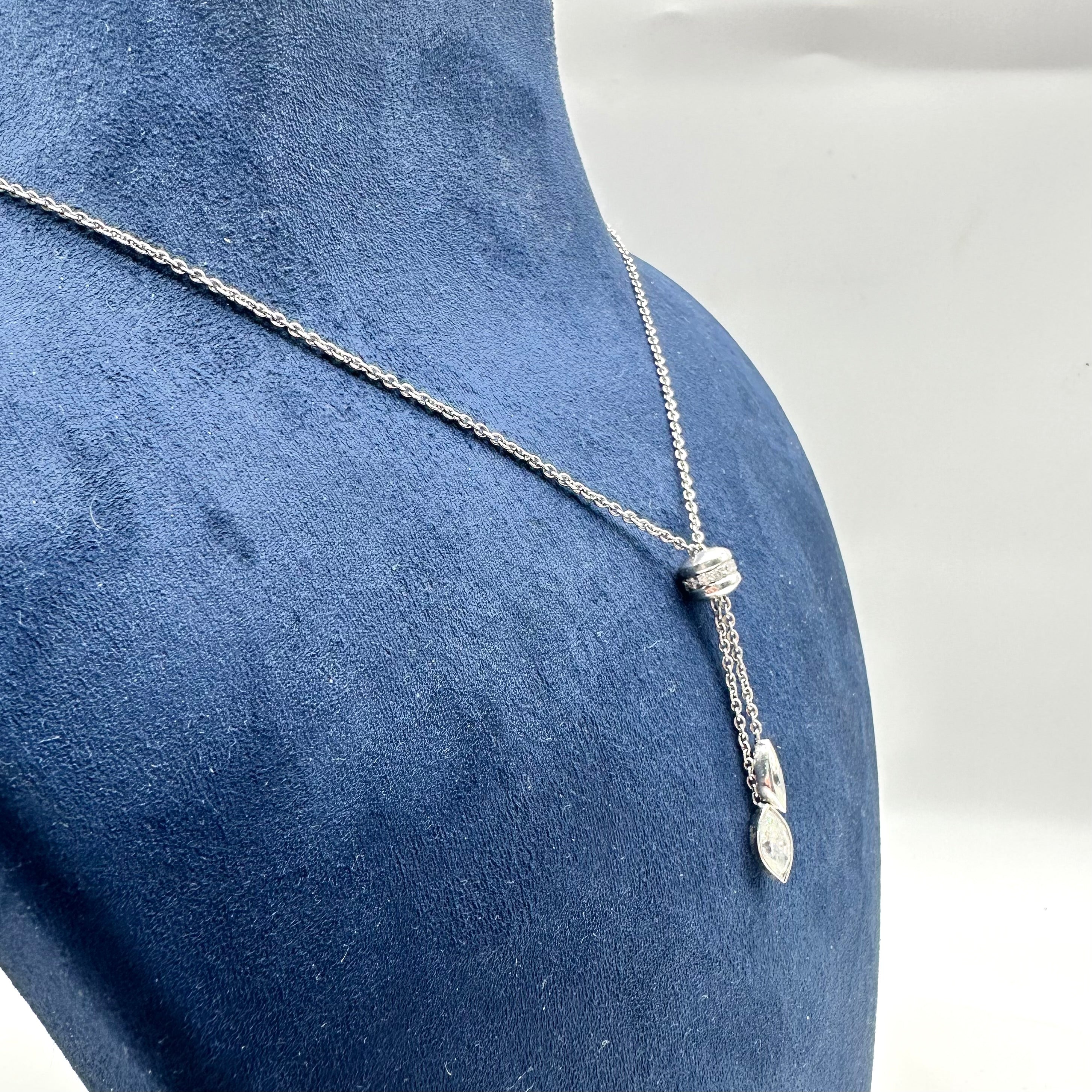 18K White Gold 1.72 CT Diamond Pendant Necklace – 20” | 1.5” Pendant DN0045 NGJJ