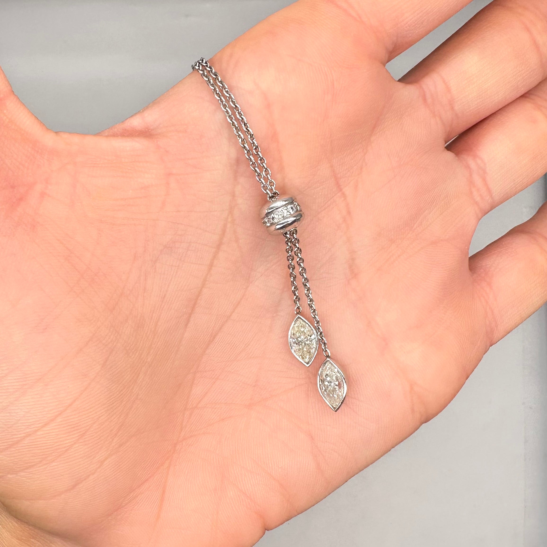18K White Gold 1.72 CT Diamond Pendant Necklace – 20” | 1.5” Pendant DN0045 NGJJ