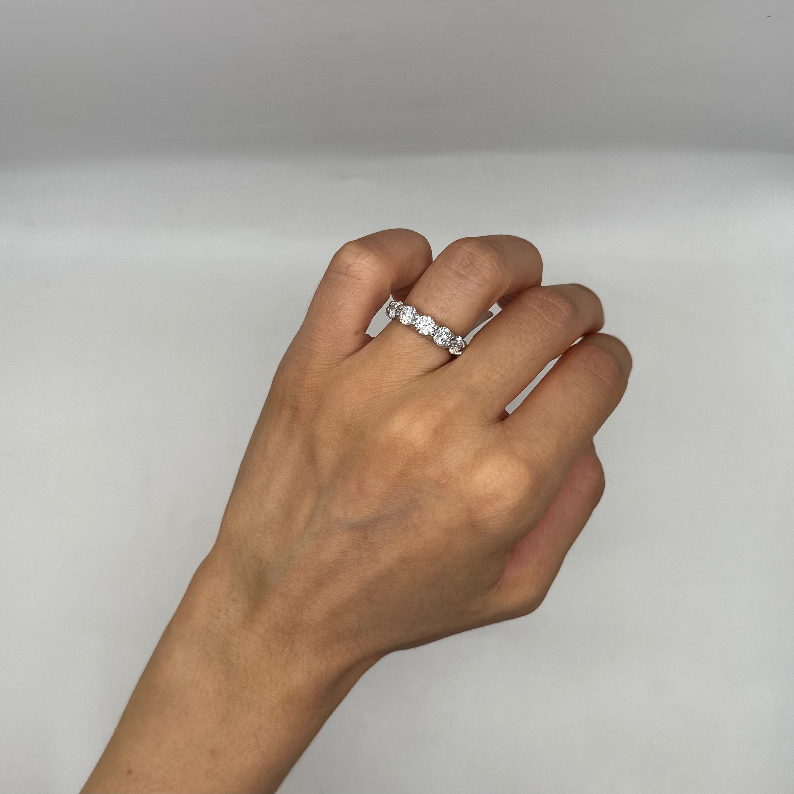 14K White Gold 5.22 CT Lab-Grown Diamond Eternity Band WB483 ITJJ