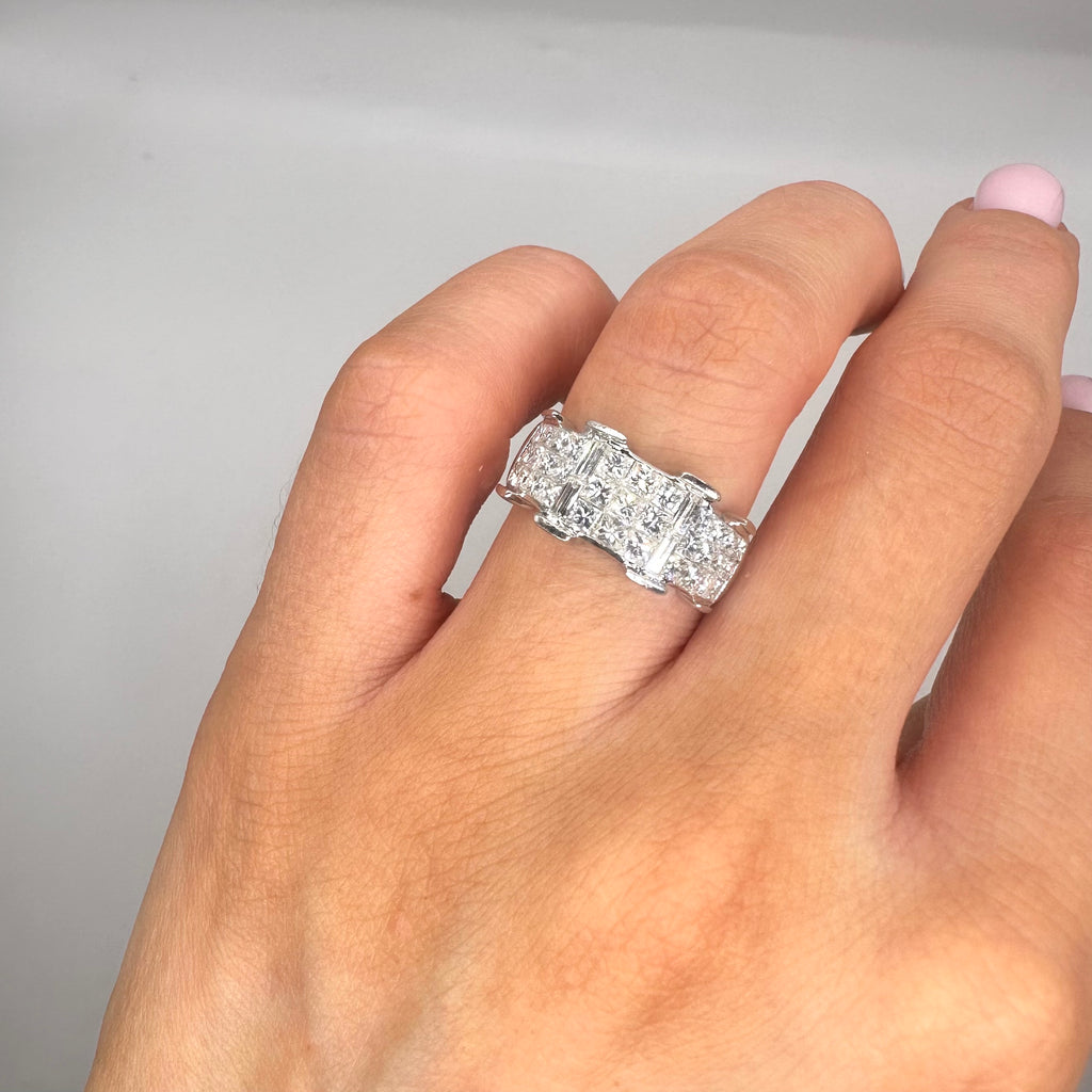 18K White Gold 2.10 CT Diamond Ring – F–G Color, VS2–SI1 Clarity WB0137 GIJJ