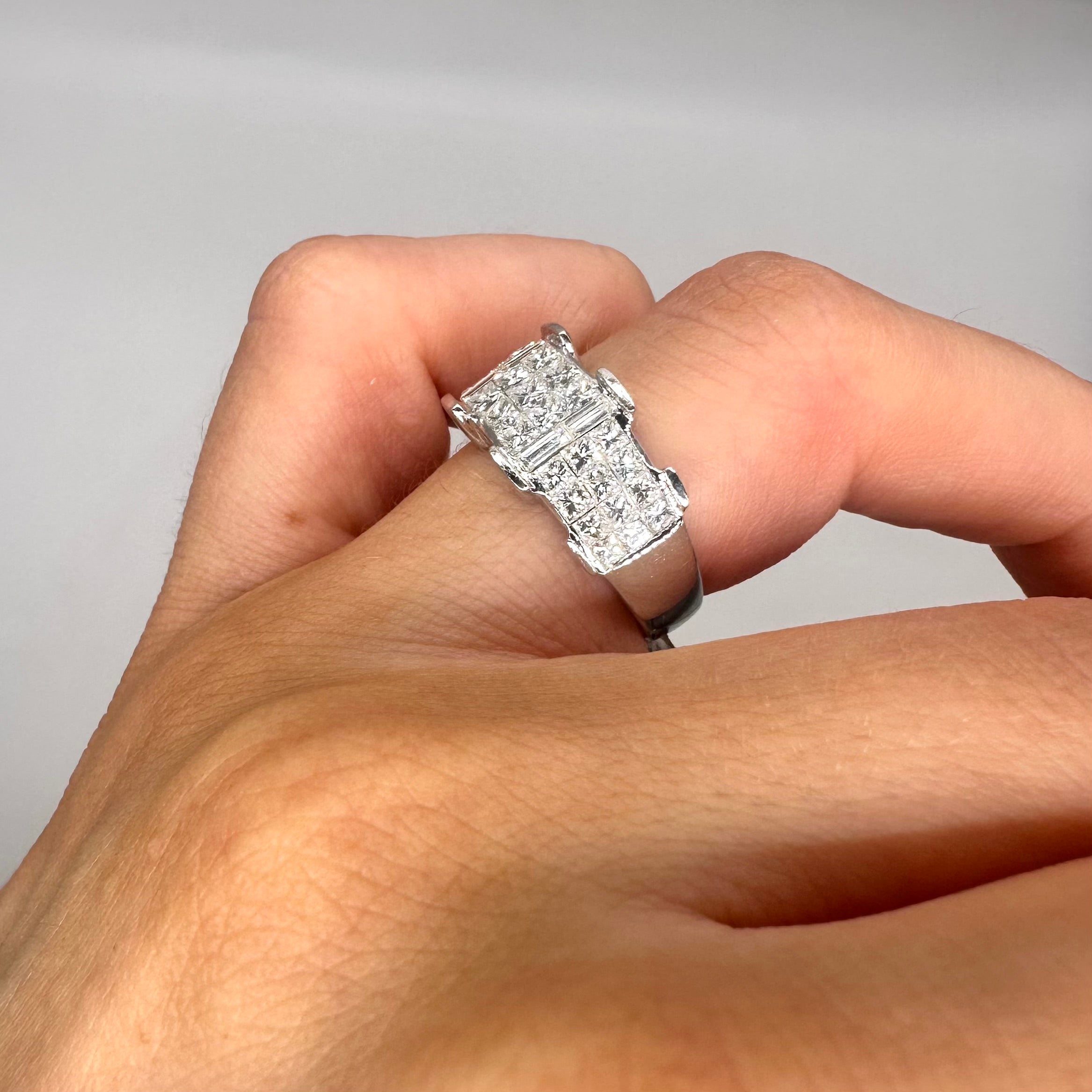 18K White Gold 2.10 CT Diamond Ring – F–G Color, VS2–SI1 Clarity WB0137 GIJJ