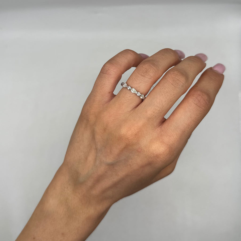 18K White Gold 1.88 CT Pear & Round Diamond Band WB014 IEJJ