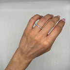 18K White Gold 1.88 CT Pear & Round Diamond Band WB014 IEJJ