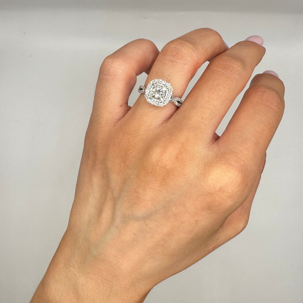 14K White Gold 2.03 CTW Diamond Ring DR118 GTJJ