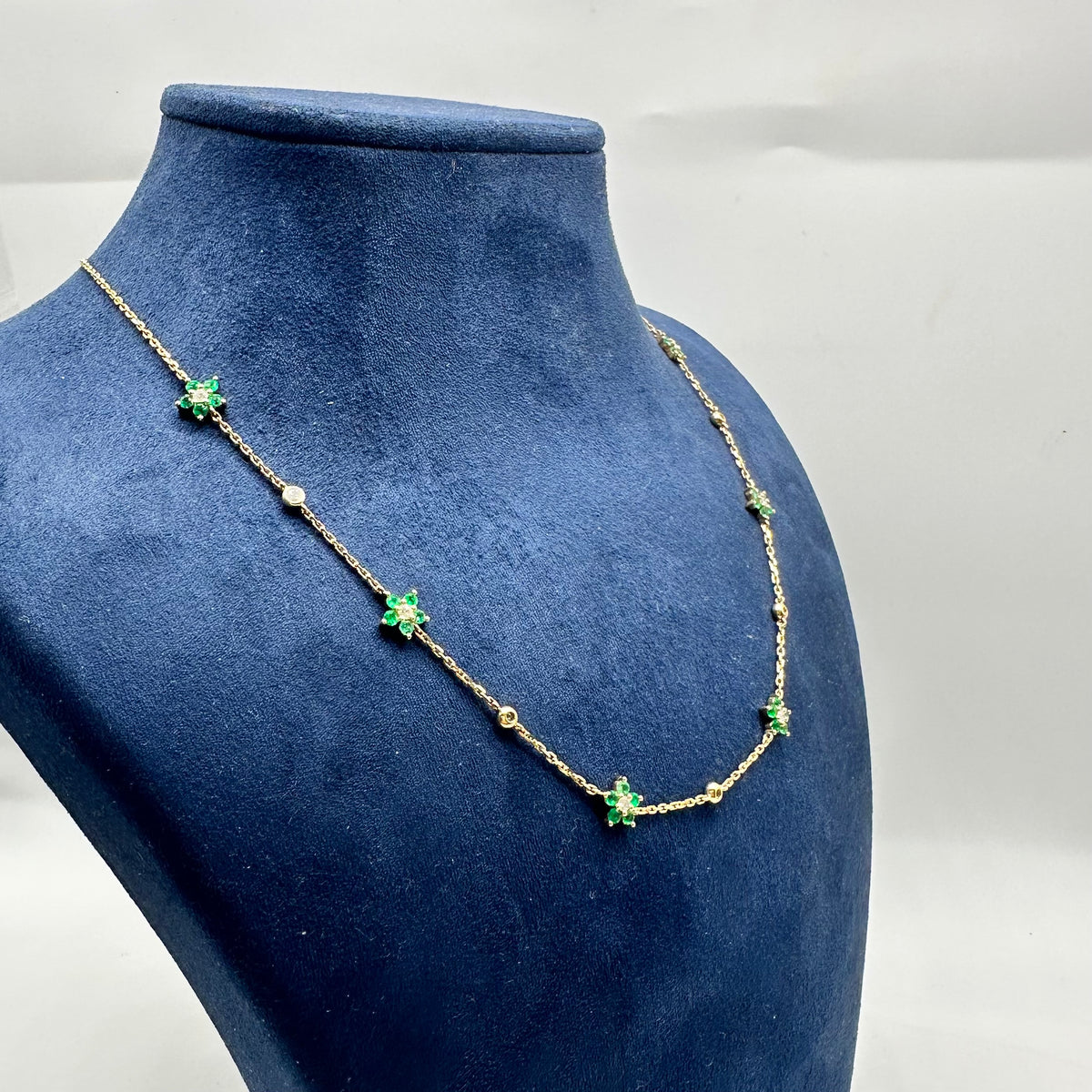 14K Yellow Gold 1.00 CT Emerald & 0.52 CT Diamond Necklace – 16”, 17” & 18” EMDN024 ENJ
