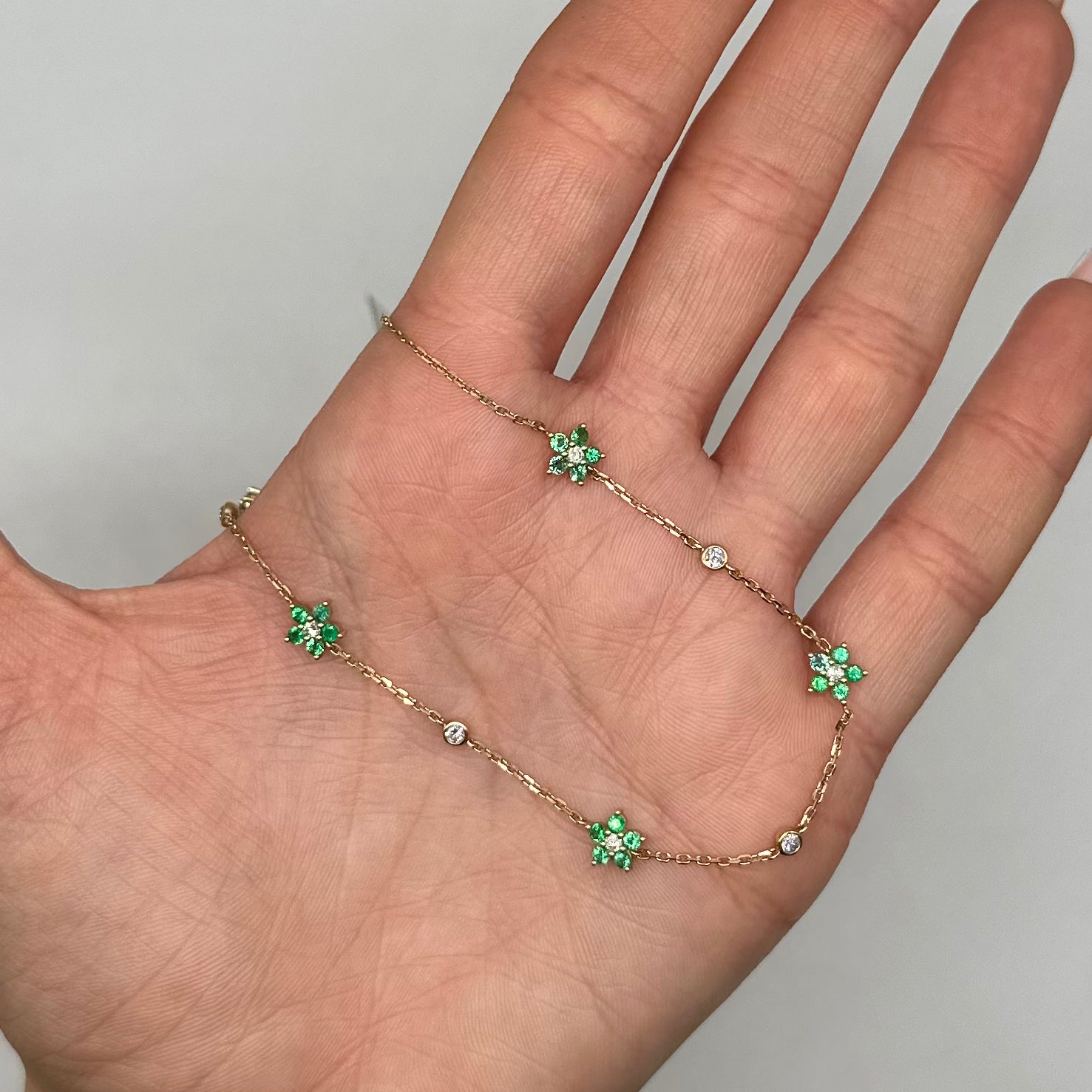 14K Yellow Gold 1.00 CT Emerald & 0.52 CT Diamond Necklace – 16”, 17” & 18” EMDN024 ENJ