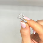 14K White Gold Round & Baguette Diamond Ring 0.69CT PJR5372WG