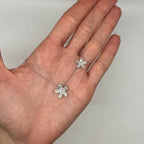 14K White Gold 0.93 CT Diamond Floral Necklace – 18” Adjustable PJNP5970-001
